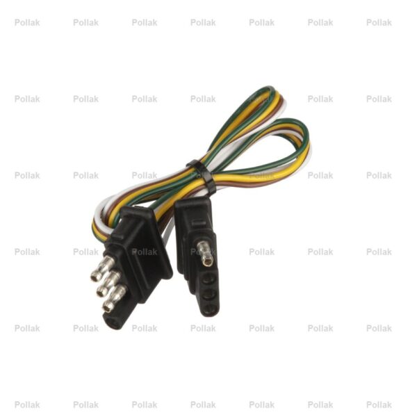 Pollak 4-Flat Trailer End Connector, Marine-Rated, Black