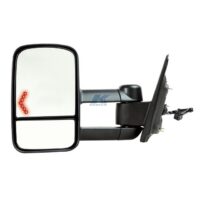 K-Source Towing Mirror, Electric, 4" Extension, Rectangular, 6-7/8" x 11" Glass, Heated, Foldaway