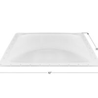 Icon Clear Polycarbonate Rectangular Bubble Dome Skylight, 38 x 26 inch