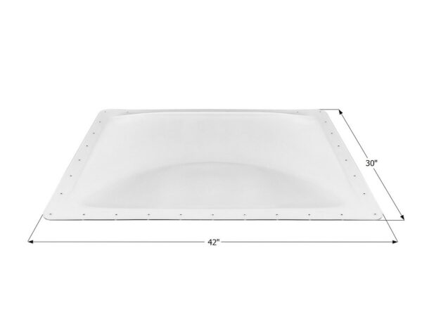 Icon Clear Polycarbonate Rectangular Bubble Dome Skylight, 38 x 26 inch