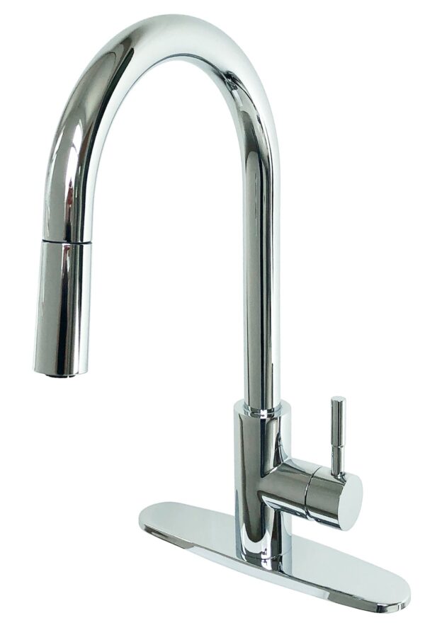 Empire Faucets Kitchen Faucet, Single Hole, Mid Arc, Chrome Silver