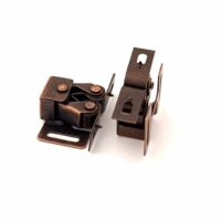 JR Products Double Barrel Door Catch, Brass, Black, Set of 2