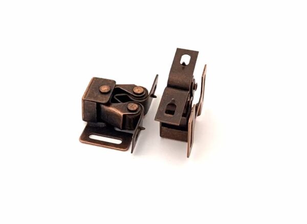 JR Products Double Barrel Door Catch, Brass, Black, Set of 2