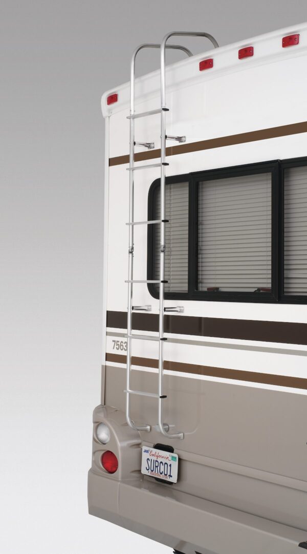 Surco Products RV Ladder, 96 inch Height, 6 Steps, Aluminum, Silver