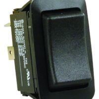 JR Products DPDT Rocker Switch, On-Off-On, 10-20A, Black