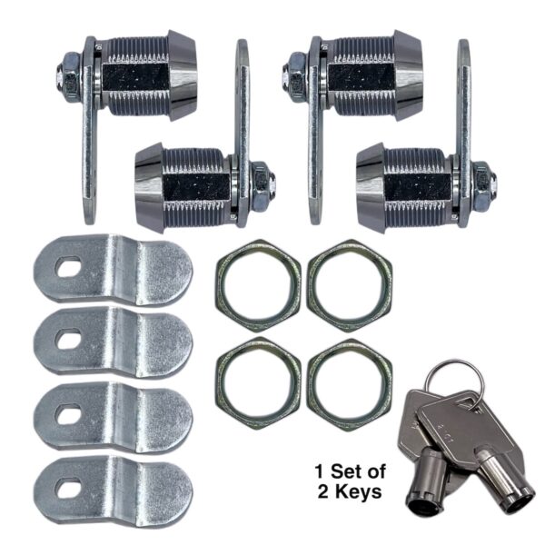 RV Designer Lock Cylinder, 5/8 Inch, Stainless Steel, Set of 4