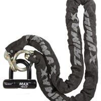 Trimax T-HEX 10mm Security Chain with MAX40 Disc U-Lock, 5 Feet