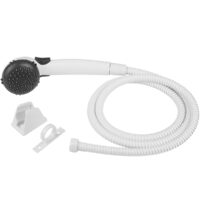 Dura Faucet Hand-Held Shower Head with Hose, White