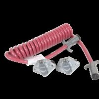 Demco Expandable Coiled Trailer Wiring Cable, 6-Pin to 6-Pin, Red, 7-Foot