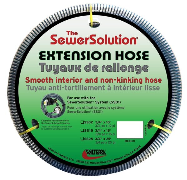 Valterra Sewer Solution Hose, 25 Foot, Clear