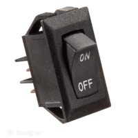 RV Designer 14V 10A Rocker Switch, Black