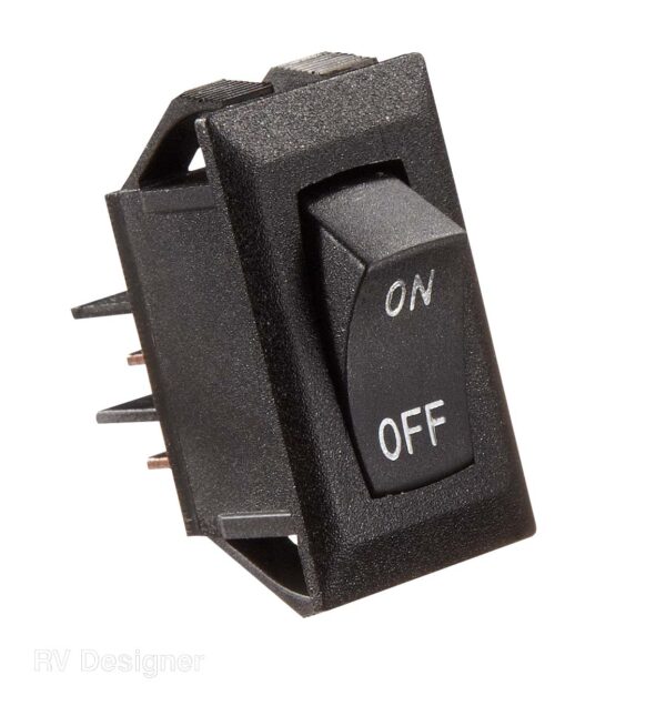 RV Designer 14V 10A Rocker Switch, Black