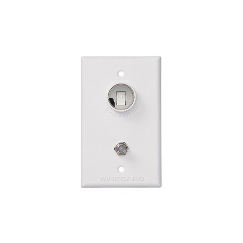 Winegard 75-ohm Coaxial Receptacle, White, Flush-Mount