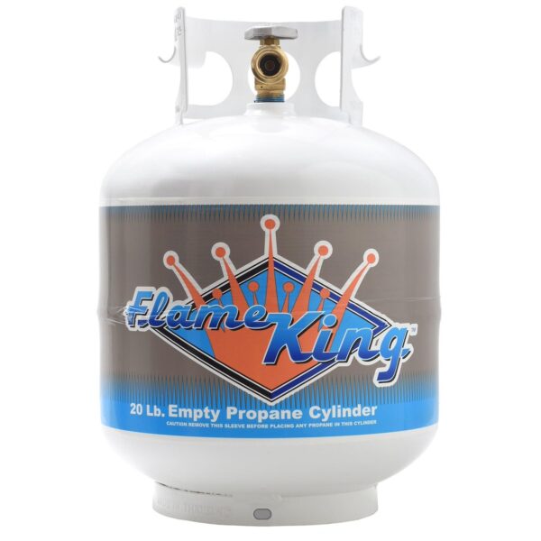 Flame King 20 lb Propane Tank Portable White Steel with OPD Valve