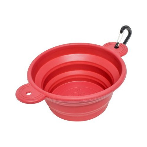 Valterra Collapsible Pet Bowl, Red Rubber, Dishwasher Safe
