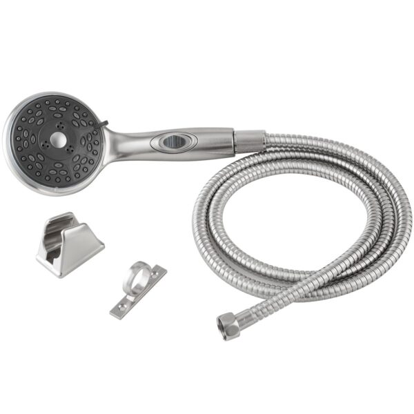 Dura Faucet Hand-Held Shower with Hose, 4-Spray, Brushed Satin