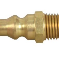 JR Products Propane Hose Connector, 1/4 Inch Male, Quick Connect, Gold
