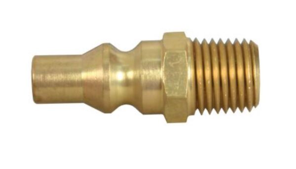 JR Products Propane Hose Connector, 1/4 Inch Male, Quick Connect, Gold