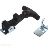 RV Designer Hood Latch with Bracket, Rubber, Black