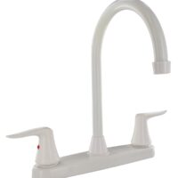 Phoenix Products 8 Inch High Arc Kitchen Faucet, Nickel Plated, White