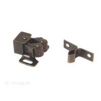 RV Designer 6 Inch Double Barrel Door Catch, Black, Set of 2