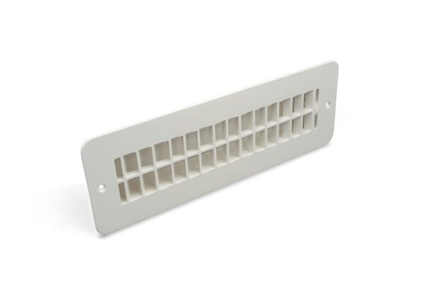 B&B Molders Floor Heating Register with Damper, 12 x 4, Polar White