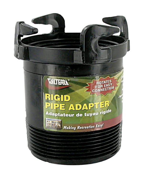 Valterra 3-inch Waste Valve Adapter with Flange, Black