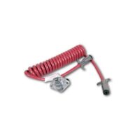 Demco 7 Blade to 6 Pin Round Expandable Coiled Cable, Red