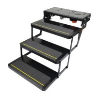 Lippert Kwikee 24 Series Triple Electric Entry Step, 30 in., Illuminated, Black