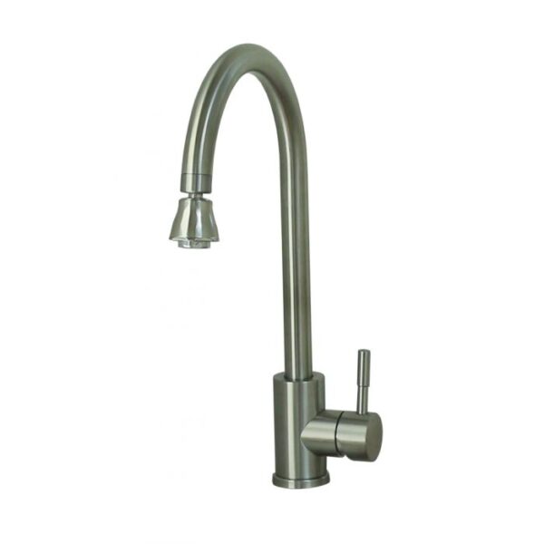 Empire RV Kitchen Faucet, Gooseneck, Brushed Nickel, Lever Handle