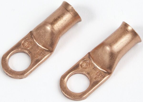 East Penn Battery Cable Eyelet, 2-Gauge, 3/8-Inch Opening, Copper, Set of 2
