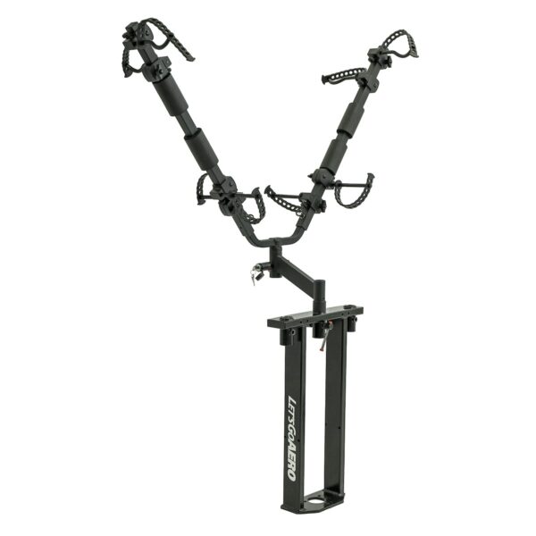 Let's Go Aero Jack-IT PRO A-Frame Bike Rack, Trailer Tongue Mount, Heavy-Duty, Twin Spin, Black
