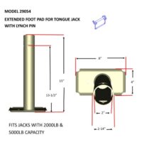 BAL RV Jack Foot Plate, 8 by 4 Inch, 15 Inch Height