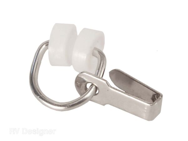 RV Designer Curtain Glider, 2-Wheeled with Hook, White, Set of 14