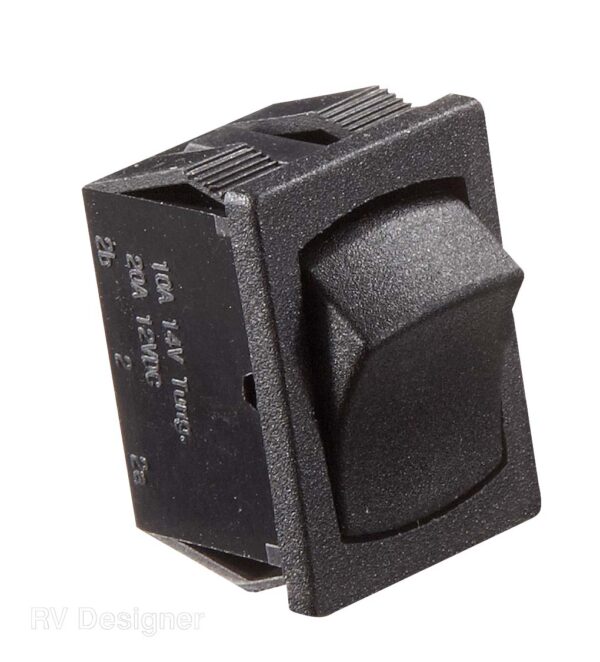 RV Designer 14V 10A Rocker Switch, Black