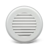 B&B Molders 4-3/4 inch Ceiling Register with Damper, Polar White