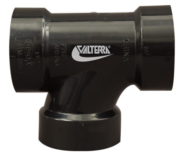 Valterra 1/2-Inch Black Plastic Tee Waste Fitting