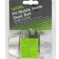 Valterra RV Entry Door Lock, Silver Knob, Deadbolt, 1-3/8 to 1-5/8 Inch