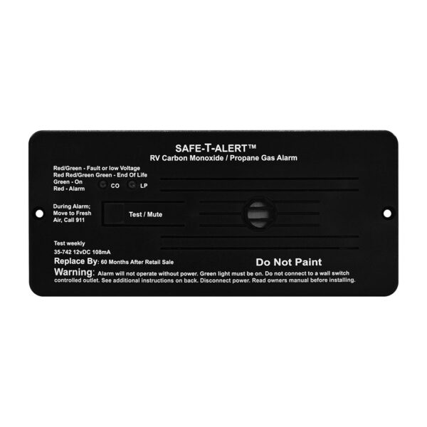 MTI Industries Carbon Monoxide and Propane Detector, Flush Mount, Black