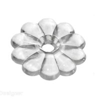 RV Designer Ceiling Rosette, Flower Design, #6 Screw, Clear, Set of 14