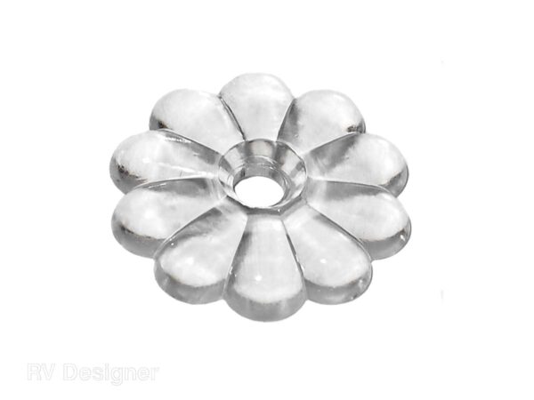 RV Designer Ceiling Rosette, Flower Design, #6 Screw, Clear, Set of 14