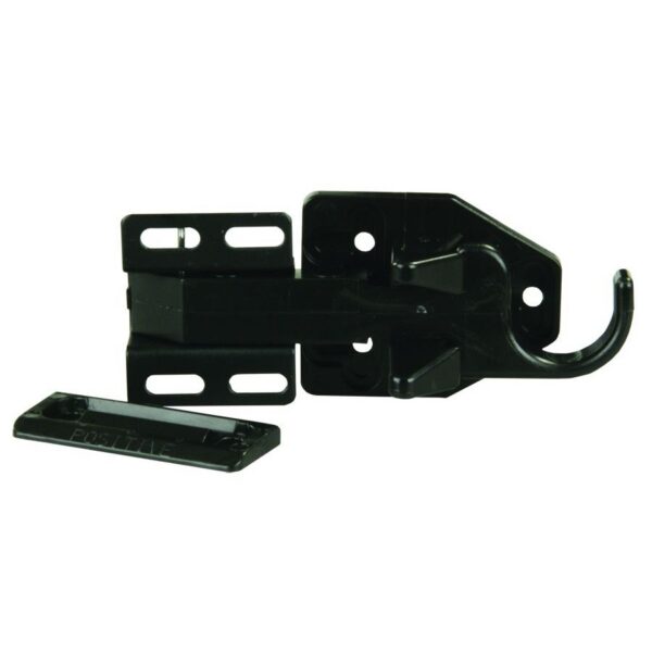 JR Products Screen Door Latch, Right, Universal, Black