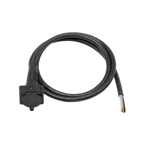 Bargman Prewired 7-Way Vehicle End Connector with Cable, Black