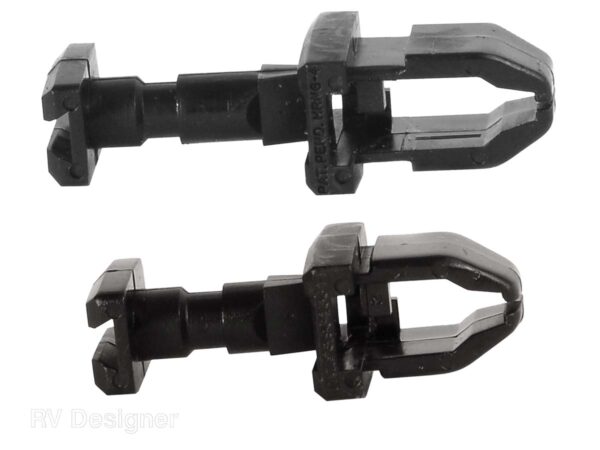 RV Designer Refrigerator Vent Door Latch, Black, Set of 2