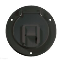 RV Designer 4.3" Electrical Cord Hatch, Round, Black