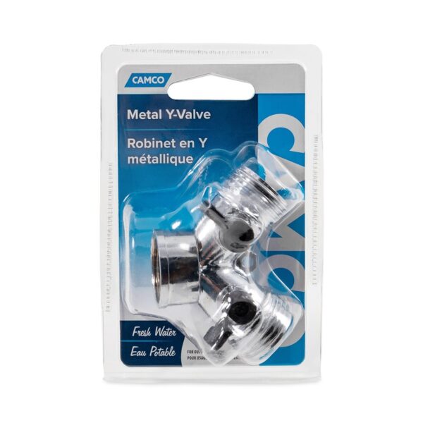 Camco Fresh Water Y Valve, 3/4 Inch, Metal