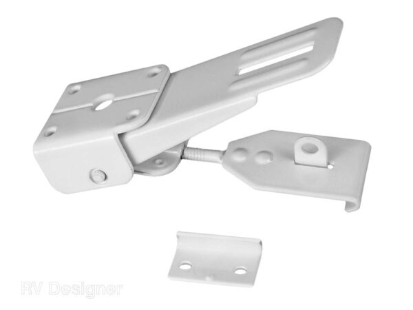RV Designer Pop Up Camper Latch, Zinc Plated, White