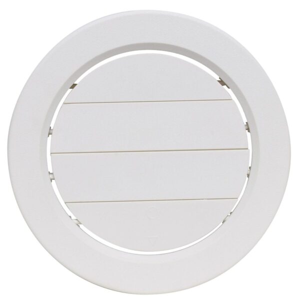 Valterra Heating/Cooling Register, 5" Ceiling, White Plastic, with Damper