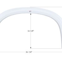 Icon Single Axle Fender Skirt, 37 x 19-1/2 Inch, Polar White
