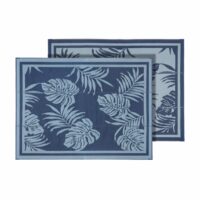 Faulkner Patio Mat, 12 ft x 9 ft, Polypropylene, Blue Caribbean
